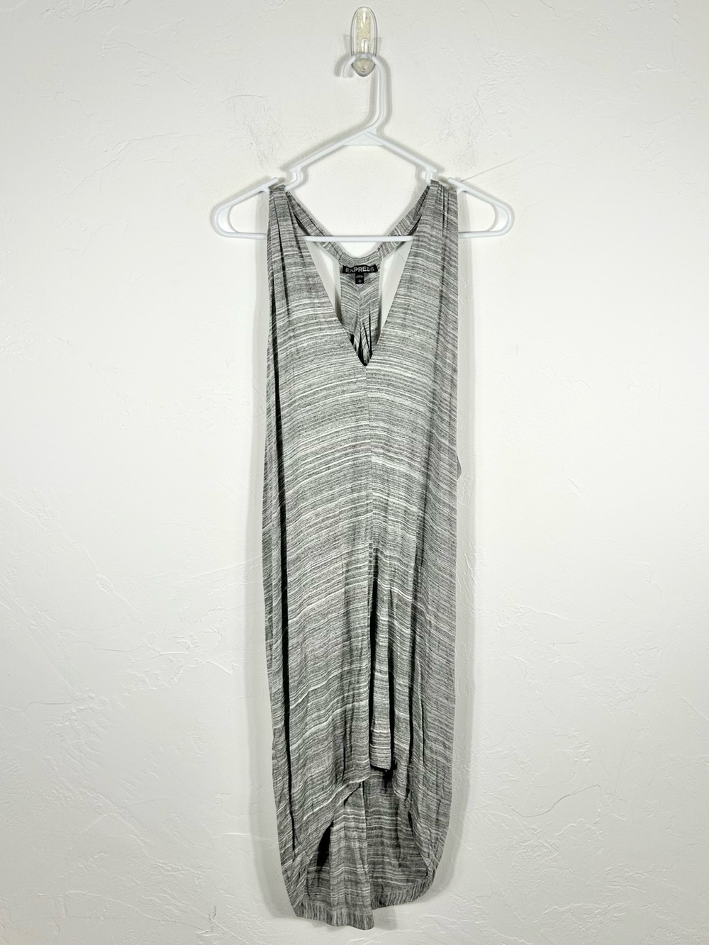 Express Heather Gray Spacedye High-Low Tank Dress Size L